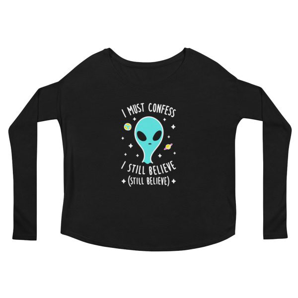 Alien I must Confess I Still Believe Ladies' Long Sleeve Tee - Image 2