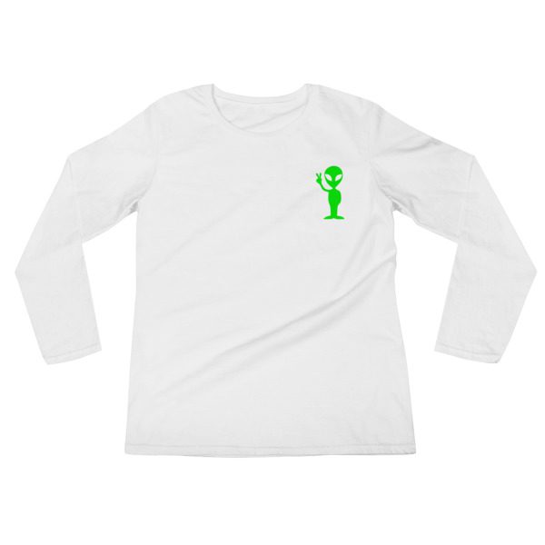 Alien Peace Ladies’ Long Sleeve T-Shirt - Image 2