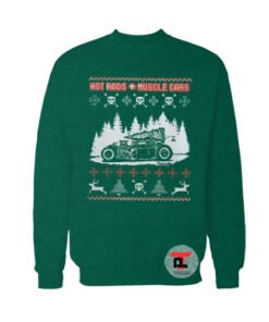 Hot Rods Muscle Cars Ugly Christmas Sweatshirt