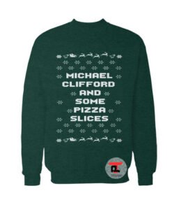 Michael Clifford and Pizza ugly chirstmas Sweatshirt