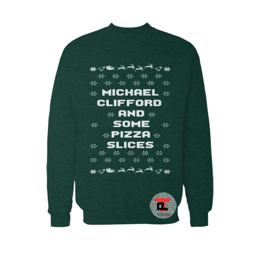 Michael Clifford and Pizza ugly chirstmas Sweatshirt