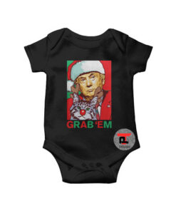 Santa Trump Cat Reindeer Grab 'em Bodysuit