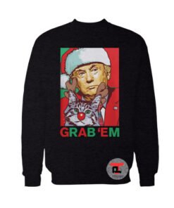 Santa Trump Cat Reindeer Grab 'em Sweatshirt