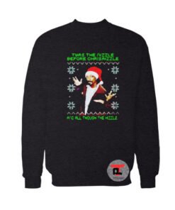 Twa The Nizzle Before Chrismizzle And All Though The Hizzle Snoop Dogg Ugly Christmas Sweatshirt