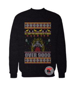 saiyan over 9000 christmas Sweatshirt