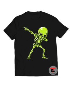 Dabbing Green Skeleton Halloween Viral Fashion T Shirt
