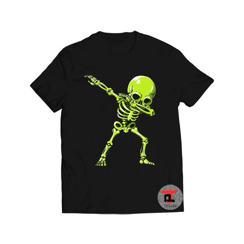 Dabbing Green Skeleton Halloween Viral Fashion T Shirt