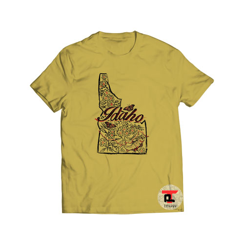 Idaho Linocut Viral Fashion T Shirt