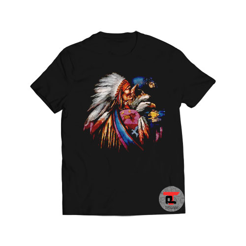90s Native American 3D Emblem vintage Viral Fashion T Shirt