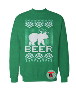 Beer Bear Deer Ugly Christmas Viral Fashion Sweatshirt
