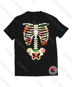 Floral Halloween Skeleton Viral Fashion T Shirt
