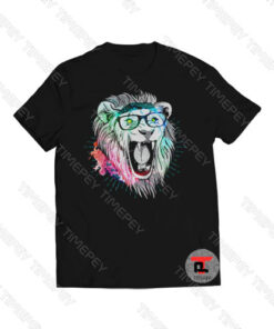 Hipster Roaring Lion Watercolor Viral Fashion T Shirt