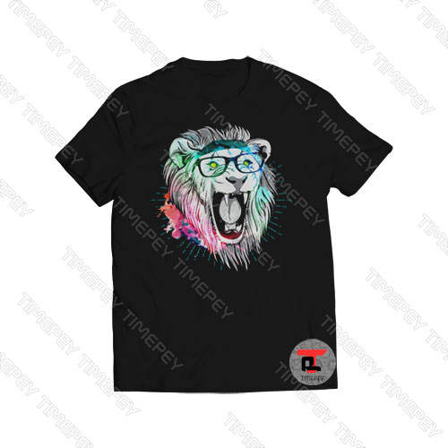 Hipster Roaring Lion Watercolor Viral Fashion T Shirt
