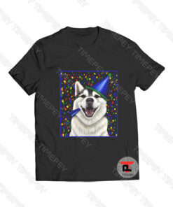 Celebration Husky dog in a party hat Viral Fashion T Shirt