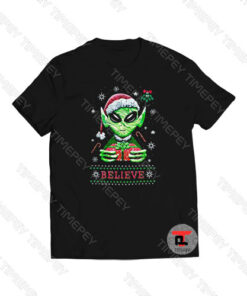 Christmas Alien Elf Believe Viral Fashion T Shirt