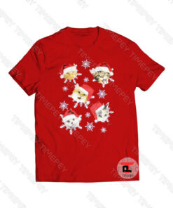 Christmas Cat Santa Hat Viral Fashion T Shirt