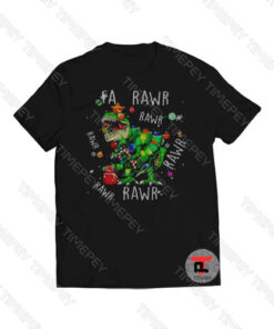 Dinosaur Merry Christmas fa rawr rawr Viral Fashion T Shirt