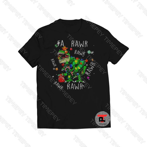 Dinosaur Merry Christmas fa rawr rawr Viral Fashion T Shirt