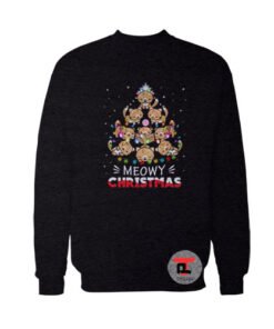 Meowy Christmas Tree Light Viral Fashion Sweatshirt