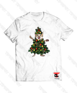 Pretty Cat Pine Christmas Tree Viral Fashion T Shirt