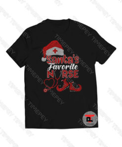 Santa’s favorite nurse Christmas Viral Fashion T Shirt