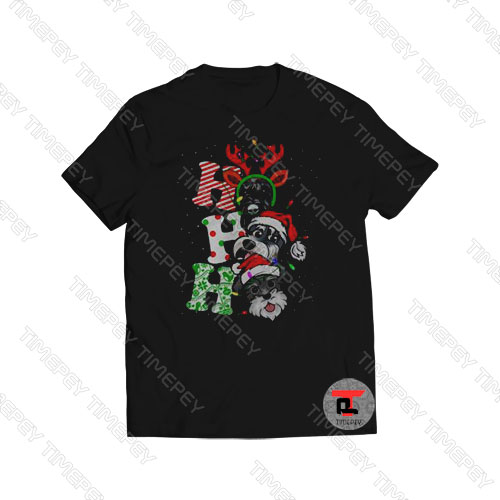 Schnauzer Merry Christmas Ho Ho Ho Viral Fashion T Shirt