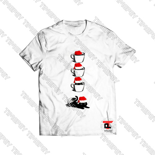 Cat And Coffee Merry Christmas Viral Fashion T Shirt