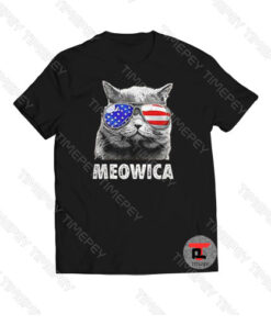 Cat Meowica Sunglasses America Flag Viral Fashion T Shirt