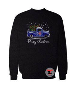 Chicago Cubs pickup truck Merry Christmas Viral Fashion Sweatshirt
