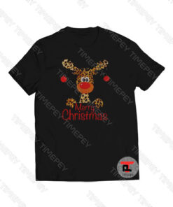 Leopard Reindeer Merry Christmas Viral Fashion T Shirt