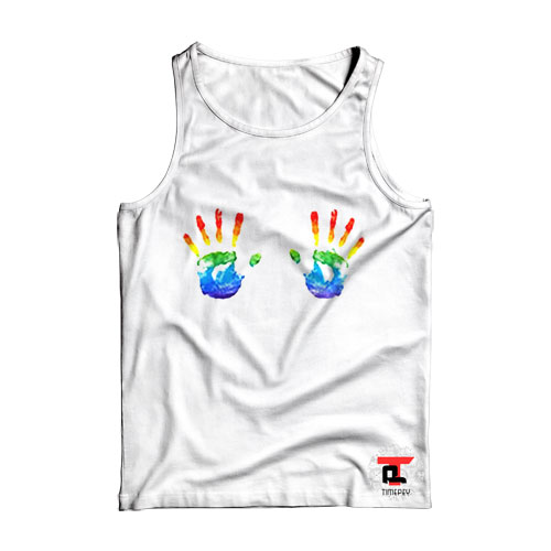 Rainbow Painted Hand Viral Fashion Tank Top