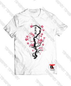Aikido Kanji Cherry Blossoms Viral Fashion T Shirt
