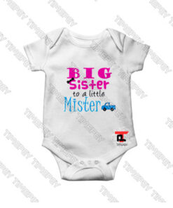 Big Sister To Little Mister Baby Onesie