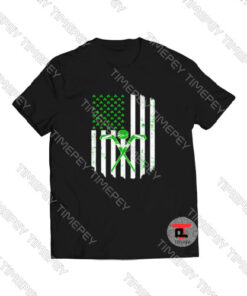 Hockey USA Flag Irish Shamrock Viral Fashion T Shirt