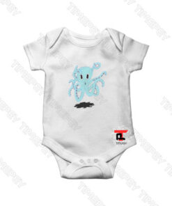 Octopus Blue cartoon Baby Onesie