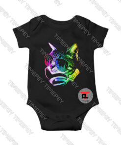 Rainbow Music Cat Viral Fashion Baby Onesie