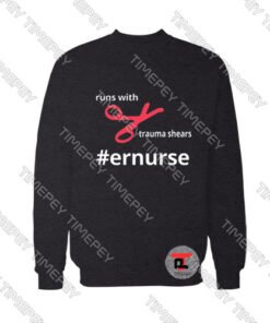 Runs With Trauma Shears Viral Fashion Sweatshirt