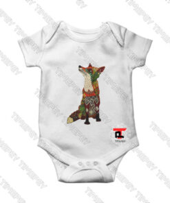 floral-fox-Baby-Onesie