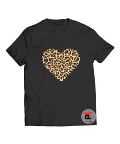 Valentines Day Leopard Heart T Shirt Viral Fashion S-3XL