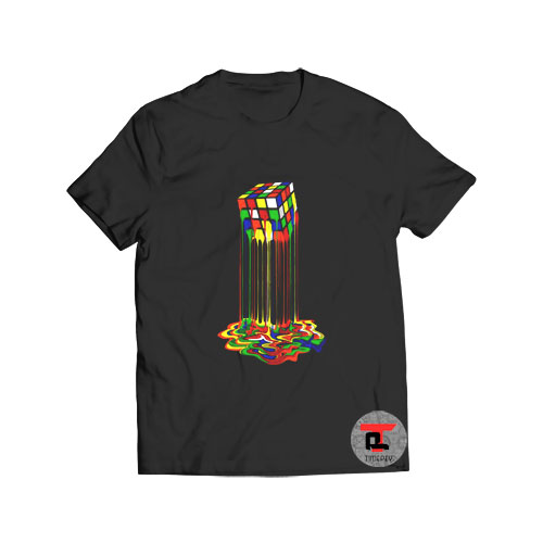 Rainbow Melted Rubiks Cube T Shirt design from timepey.com custom Rubiks Cube TShirt will make you smile We use DTG Technology to print