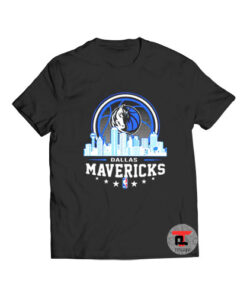 Dallas mavericks city skyline logo t shirt
